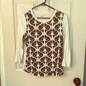 J. CREW Embroidered Long Sleeve T-Shirt